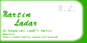 martin ladar business card